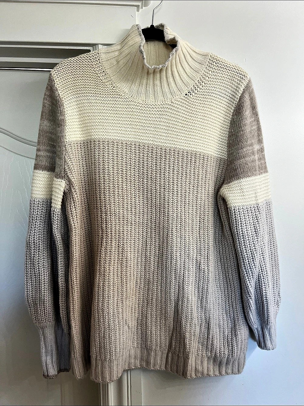 Splendid Color Block Cream Sweater